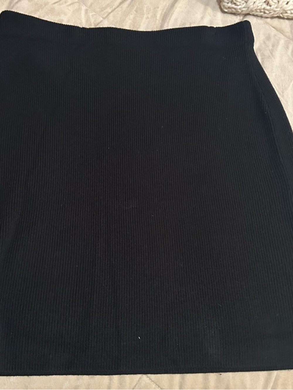 Lauren Ralph Lauren Black Ribbed Knit Pencil Skirt